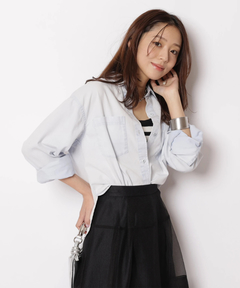 JUSGLITTY(ジャスグリッティー) |クロップドデニムシャツ