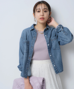 JUSGLITTY(ジャスグリッティー) |クロップドデニムシャツ