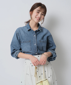 JUSGLITTY(ジャスグリッティー) |クロップドデニムシャツ