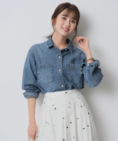 JUSGLITTY(ジャスグリッティー) |クロップドデニムシャツ