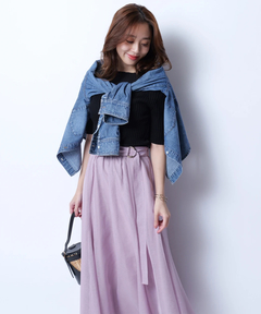 JUSGLITTY(ジャスグリッティー) |クロップドデニムシャツ