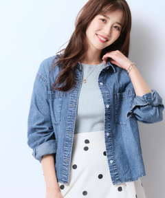 JUSGLITTY(ジャスグリッティー) |クロップドデニムシャツ