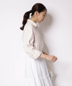 JUSGLITTY(ジャスグリッティー) |クロップドデニムシャツ