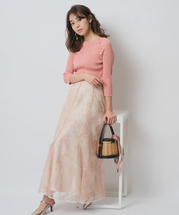 アルページュストーリー【新品】23SS  ジャスグリッティー　シャイニーチュール刺繍スカート　Sサイズ