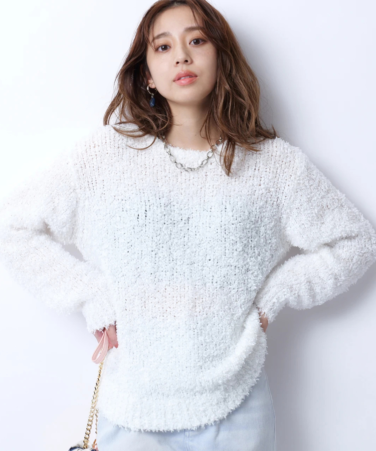 リボンフェザーニット | ニット | JUSGLITTY（ジャスグリッティー  