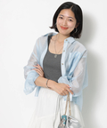 新品タグ付き　JUSGLITTY　シアーシャツ　ライトブルー　Sサイズ カラーシアーシャツ | シャツ・ブラウス | JUSGLITTY（ジャス