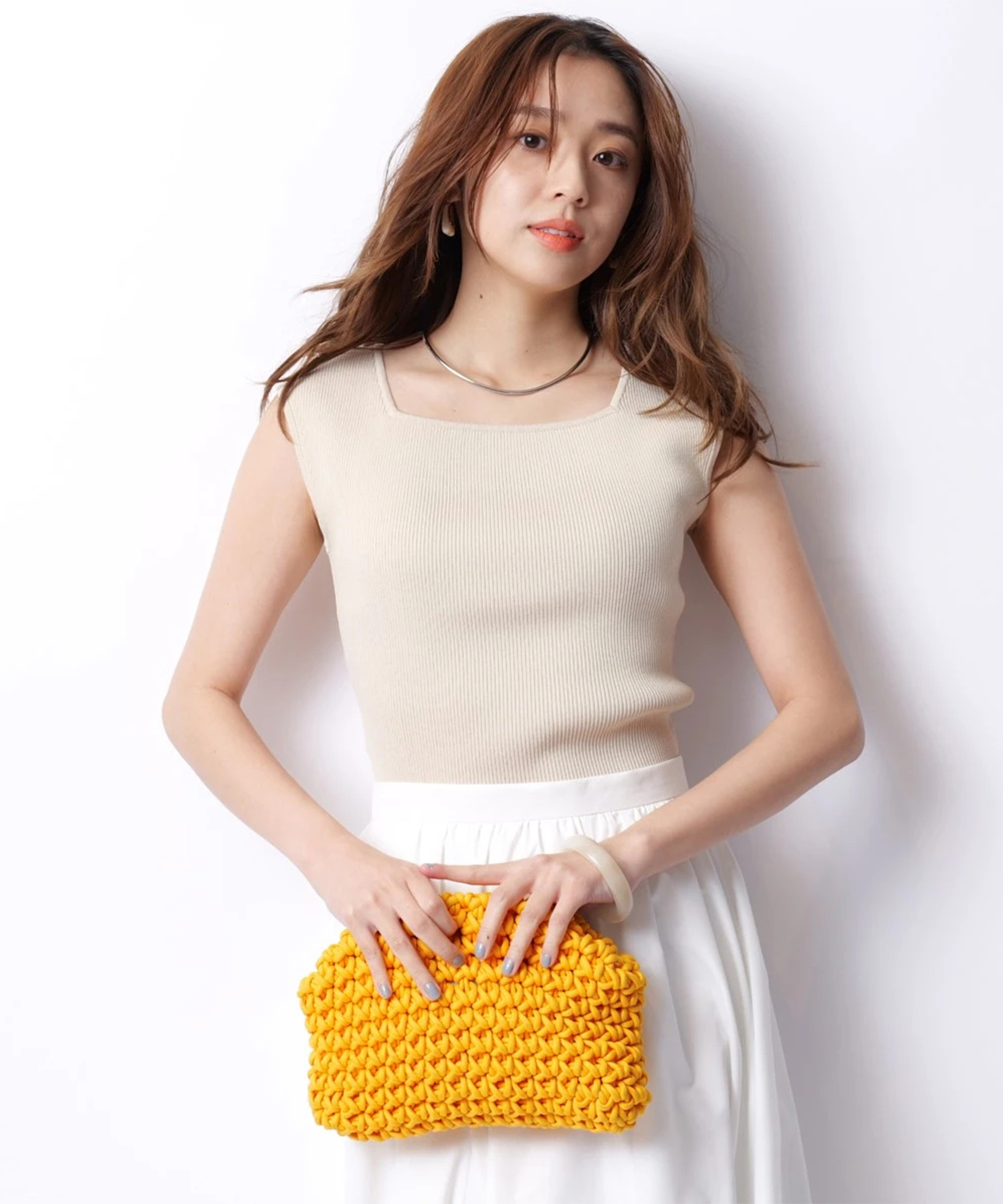 新品✨JUSGLITTY✨ノースリクルーニット✨これからの季節に便利