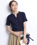 JUSGLITTY スキッパーミニワンピース M 紺 JUSGLITTY（ジャスグリッティー）の「スキッパーミニワンピース