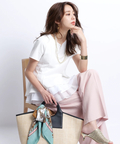 着用1回★JUSGLITTY カットドッキングチュニック ホワイト arpage チュニック ジャガード 袖ドッキング トップス : ZOZOTOWN Yahoo