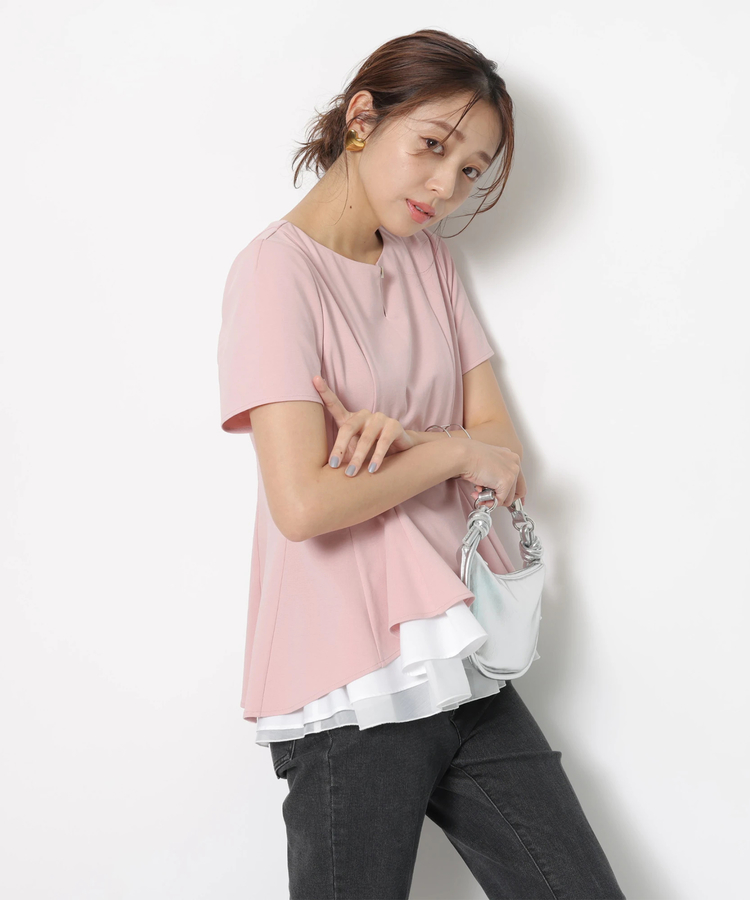 ジャスグリッティー JUSGLITTY レイヤードカットチュニック （白