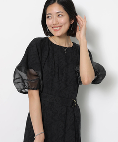 JUSGLITTY(ジャスグリッティー) |5分袖ジャガードワンピース