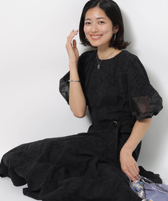 JUSGLITTY(ジャスグリッティー) |5分袖ジャガードワンピース