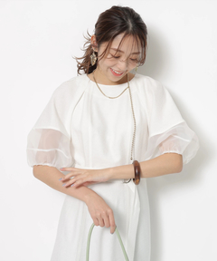 JUSGLITTY(ジャスグリッティー) |5分袖ジャガードワンピース