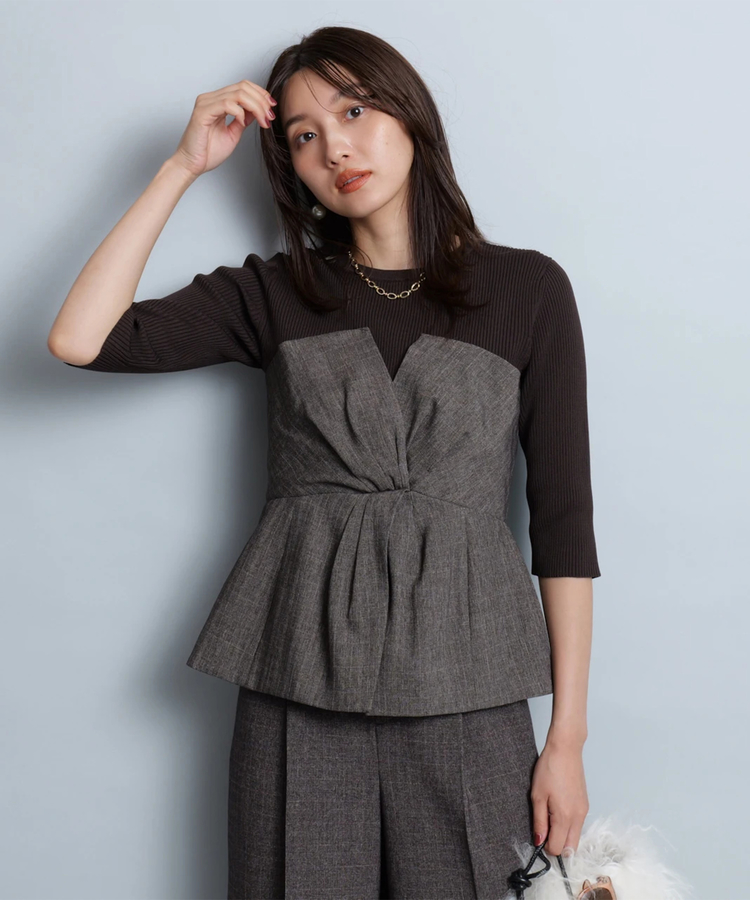 JUSGLITTY(ジャスグリッティー) |ツイストビスチェドッキングニット