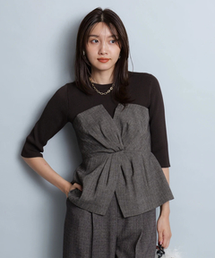 JUSGLITTY(ジャスグリッティー) |ツイストビスチェドッキングニット