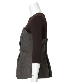 JUSGLITTY(ジャスグリッティー) |ツイストビスチェドッキングニット