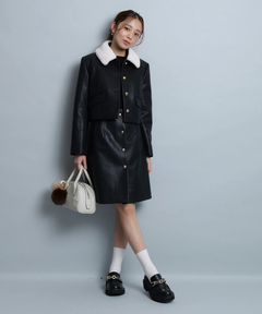 ジャスグリッティー　クロップドGジャン ジャスグリッティー JUSGLITTY クロップドデニムシャツ （ピンク