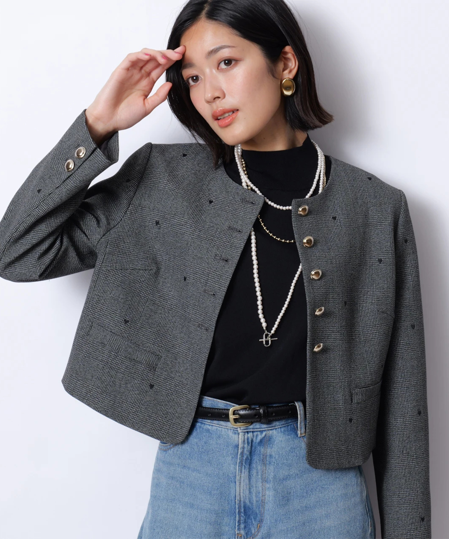 JUSGLITTY ジャスグリッティ ツイーディーチュールジャケット 新品】JUSGLITTYツイーディーチュールジャケット - メルカリ