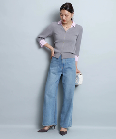 JUSGLITTY(ジャスグリッティー) |配色シャツカラーニット