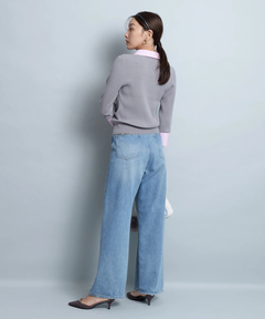 JUSGLITTY(ジャスグリッティー) |配色シャツカラーニット