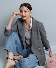 JUSGLITTY(ジャスグリッティー) |配色シャツカラーニット