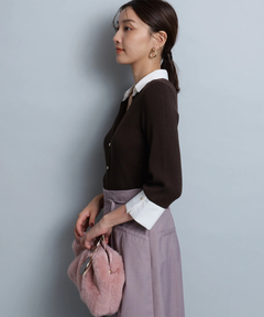 JUSGLITTY(ジャスグリッティー) |配色シャツカラーニット