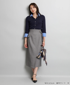 JUSGLITTY(ジャスグリッティー) |配色シャツカラーニット