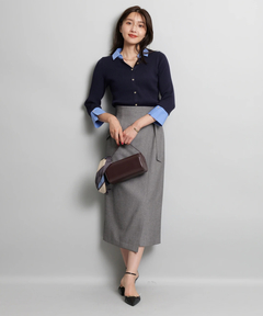 JUSGLITTY(ジャスグリッティー) |配色シャツカラーニット