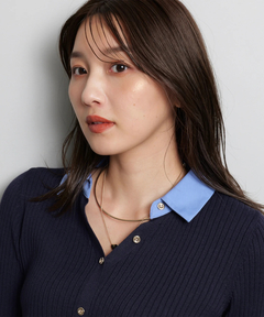 JUSGLITTY(ジャスグリッティー) |配色シャツカラーニット