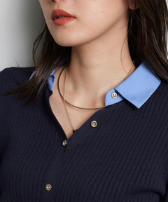 JUSGLITTY(ジャスグリッティー) |配色シャツカラーニット