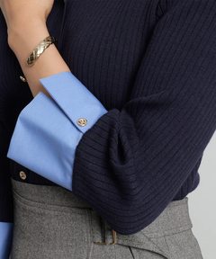 JUSGLITTY(ジャスグリッティー) |配色シャツカラーニット