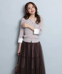 JUSGLITTY(ジャスグリッティー) |配色シャツカラーニット