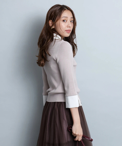 JUSGLITTY(ジャスグリッティー) |配色シャツカラーニット