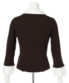 JUSGLITTY(ジャスグリッティー) |配色シャツカラーニット