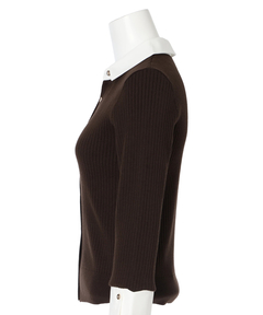 JUSGLITTY(ジャスグリッティー) |配色シャツカラーニット