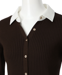 JUSGLITTY(ジャスグリッティー) |配色シャツカラーニット