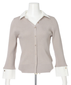 JUSGLITTY(ジャスグリッティー) |配色シャツカラーニット