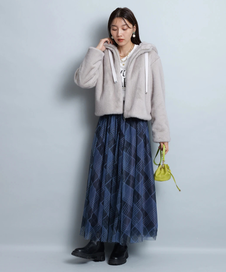 ジャスグリッティー未使用フォックスファー付きパーカー♡ ジャスグリッティー フォックスファーパーカー JUSGLITTY FOXファー付