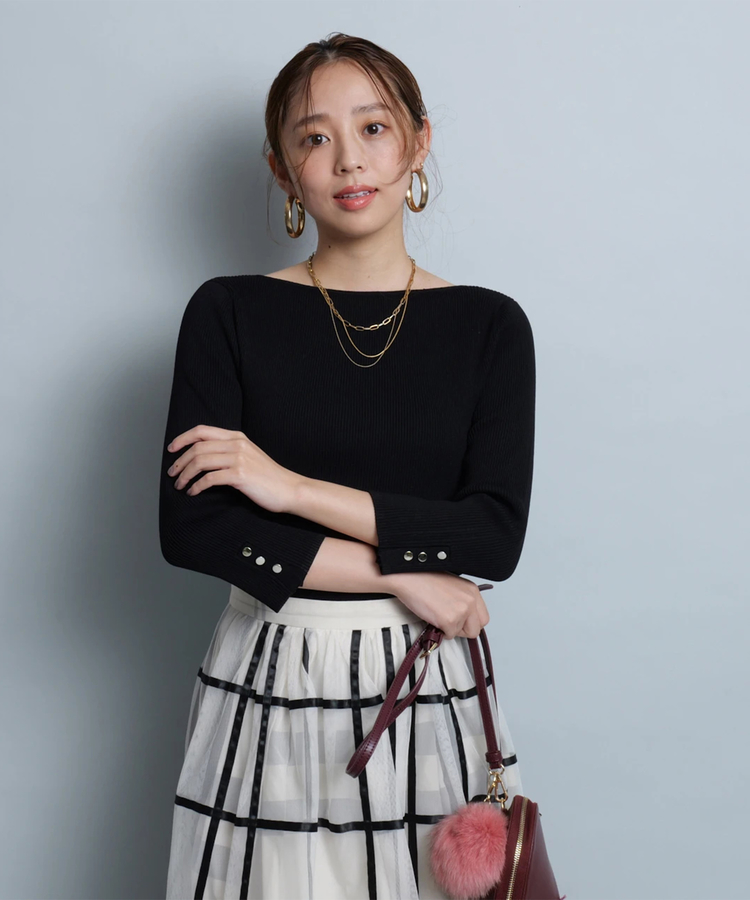 ボートネックリブニット | ニット | JUSGLITTY（ジャスグリッティー