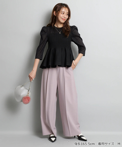 JUSGLITTY(ジャスグリッティー) |ドットブラウスレイヤードニット