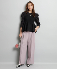 JUSGLITTY(ジャスグリッティー) |ドットブラウスレイヤードニット