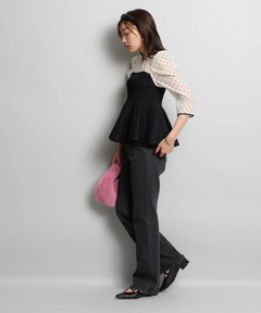 JUSGLITTY(ジャスグリッティー) |ドットブラウスレイヤードニット