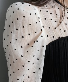 JUSGLITTY(ジャスグリッティー) |ドットブラウスレイヤードニット