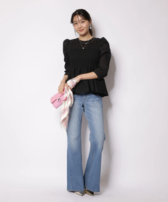 JUSGLITTY(ジャスグリッティー) |ドットブラウスレイヤードニット