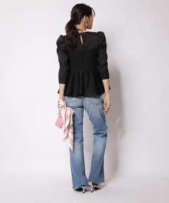 JUSGLITTY(ジャスグリッティー) |ドットブラウスレイヤードニット