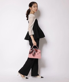 JUSGLITTY(ジャスグリッティー) |ドットブラウスレイヤードニット