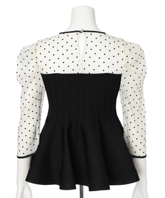 JUSGLITTY(ジャスグリッティー) |ドットブラウスレイヤードニット