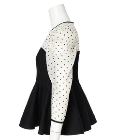 JUSGLITTY(ジャスグリッティー) |ドットブラウスレイヤードニット