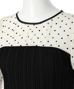 JUSGLITTY(ジャスグリッティー) |ドットブラウスレイヤードニット