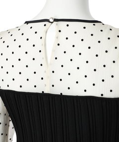 JUSGLITTY(ジャスグリッティー) |ドットブラウスレイヤードニット